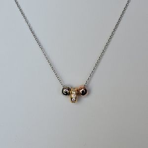 Delicate three charm necklace